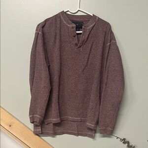 Men's Casual Maroon Henley Sweatshirt